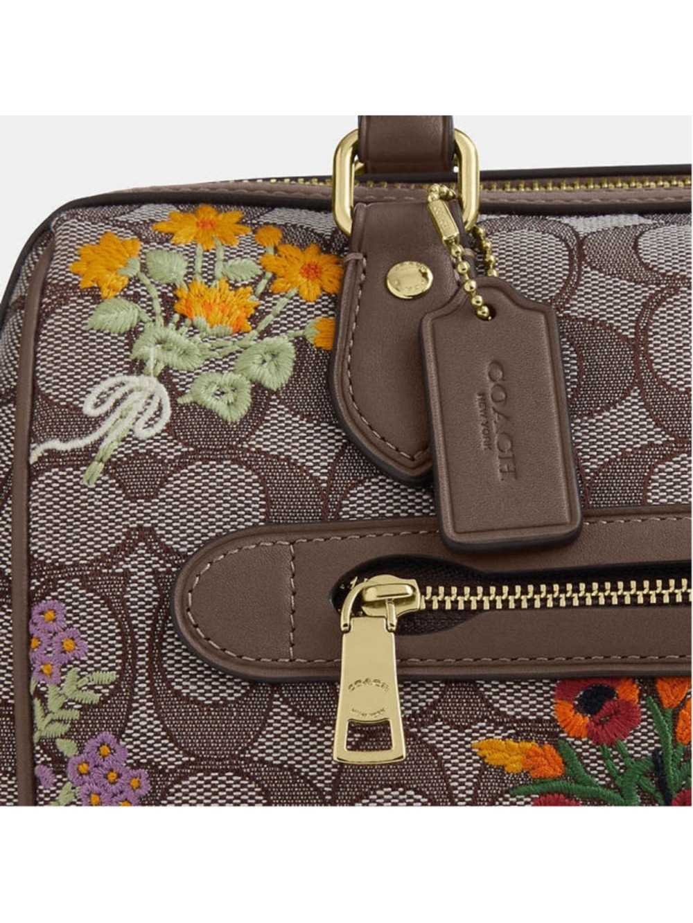 NEW Coach Rowan Crossbody Floral Embroidered Signature Jacquard CDZ01 NWT - Picture 8 of 12